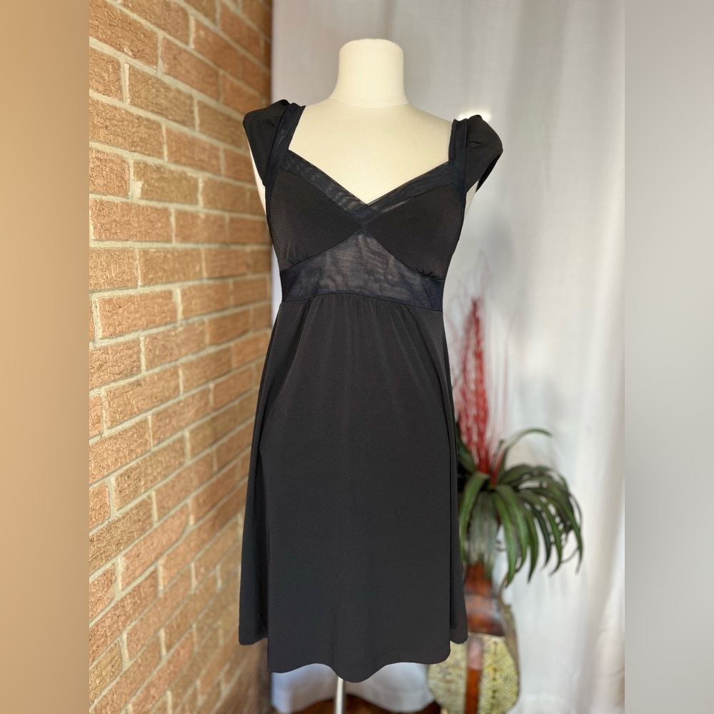 GUESS by Marciano Black Mesh Cutout Dress Open Back Bodycon Mini Medium - Picture 4 of 12